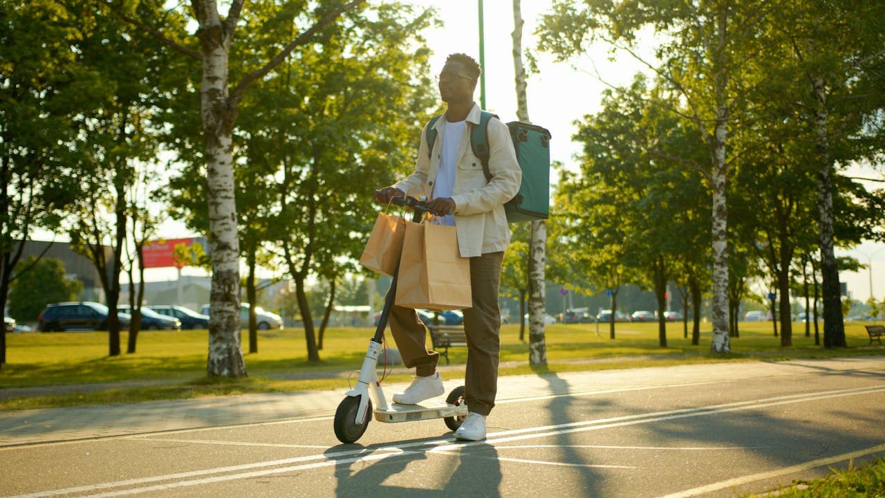 Whiz Delivery courier on the road